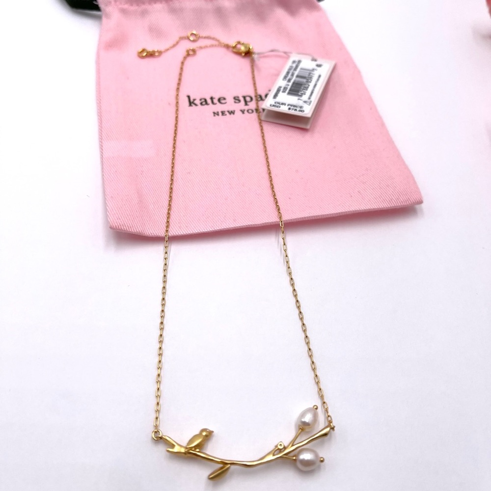Kate Spade Gold Pavé Freshwater Pearls Necklace